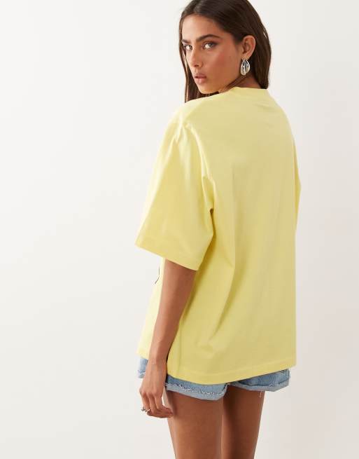 ASOS DESIGN - Oversized T-shirt met verlaagde schouders en Mexico-print in citroengeel, 3 van 4
