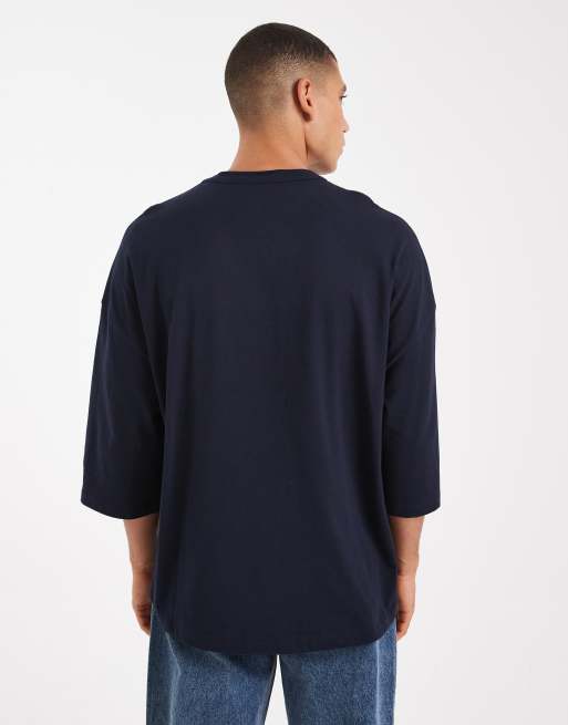 ASOS DESIGN - Oversized T-shirt met verlaagde schouders in sky captain donkerblauw , 3 van 5