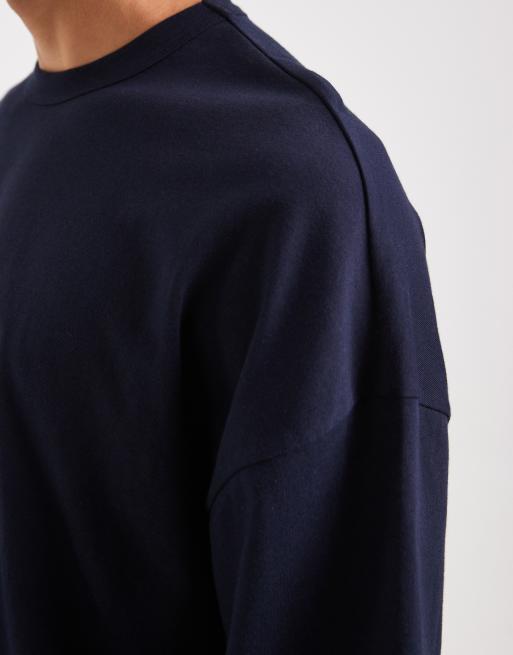 ASOS DESIGN - Oversized T-shirt met verlaagde schouders in sky captain donkerblauw , 5 van 5