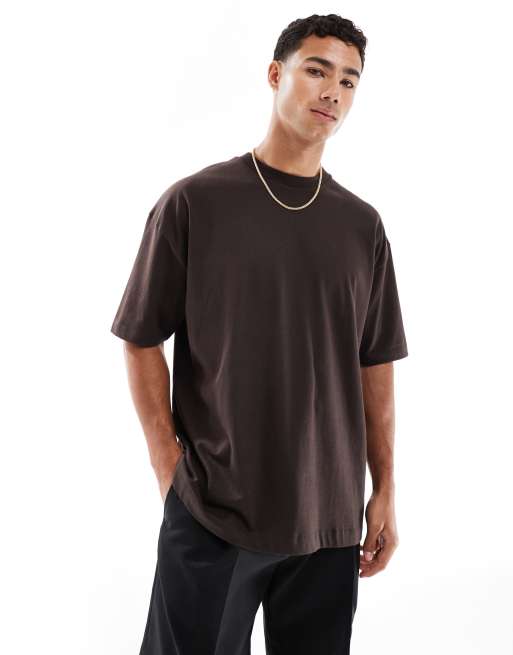 ASOS DESIGN - Oversized T-shirt met zomerse print in donkerbruin, 4 van 4