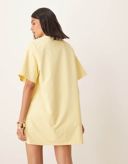 ASOS DESIGN oversized T-shirt mini dress in buttermilk ASOS