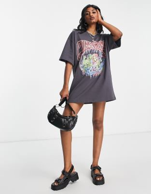 oversized band t shirt dress