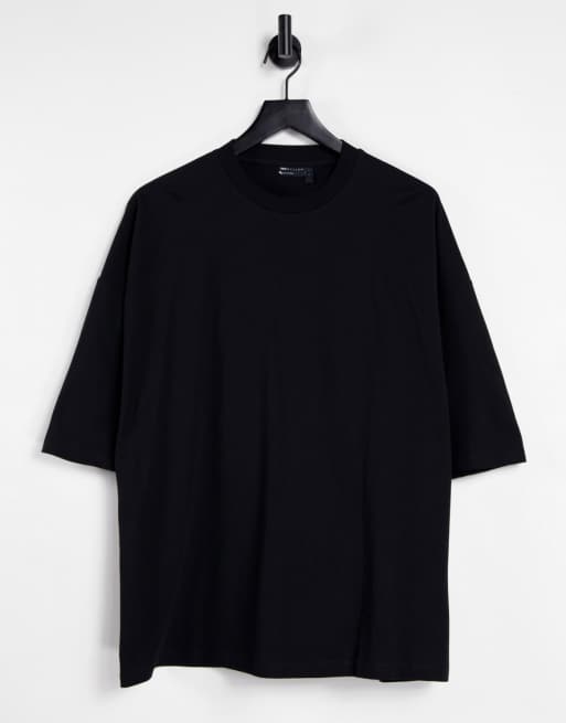 ASOS DESIGN - Oversized T-shirt van katoen met print in zwart - BLACK, 2 van 4