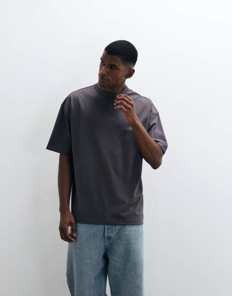 ASOS DESIGN - Oversized T-shirt van zware breatheMAX™ stof in antracietgrijze katoenmix - view 1