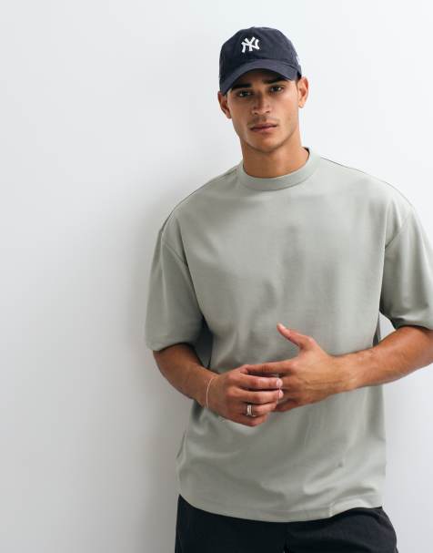 ASOS DESIGN - Oversized T-shirt van zware breatheMAX™ stof in lichtgroene katoenmix - view 1