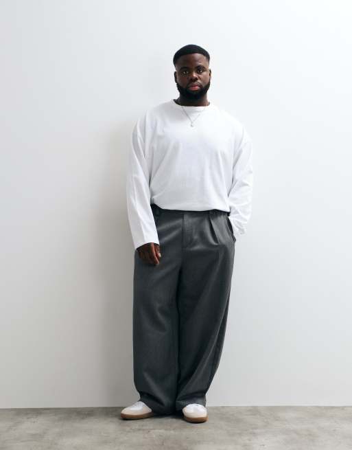 ASOS DESIGN - Oversized T-shirt van zware breatheMAXTM katoenmix met lange mouwen in wit, 3 van 5