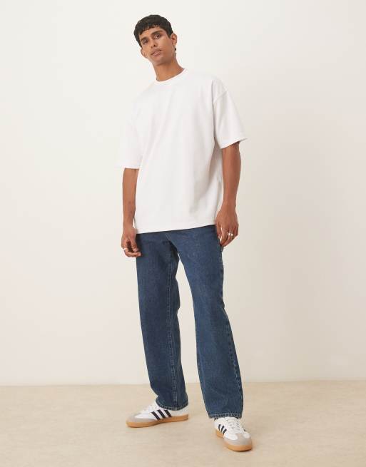 ASOS DESIGN - Oversized T-shirt van zware katoenmix in wit, 2 van 5