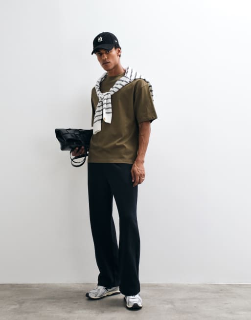 ASOS DESIGN oversized T-shirt van zware kwaliteit in donkergroen, 2 van 10
