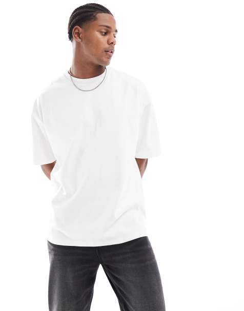 ASOS DESIGN - Oversized T-shirt van zware stof in wit - view 1