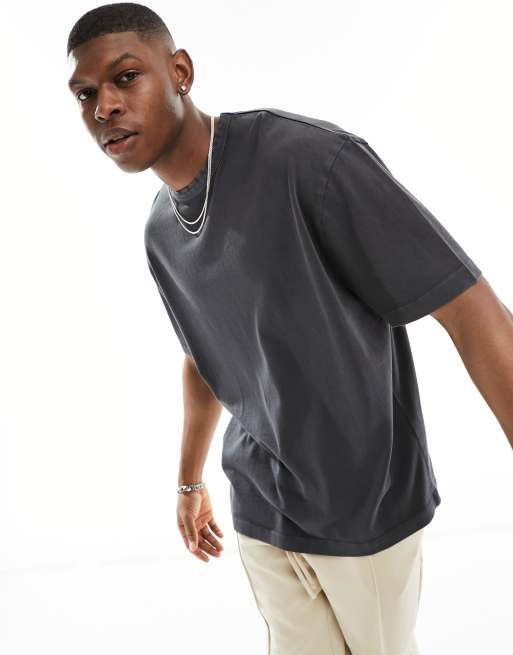 ASOS DESIGN - Oversized T-shirt van zware stof in zwart met wassing , 4 van 4