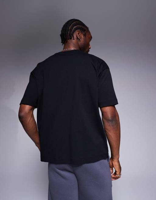 ASOS DESIGN - Oversized T-shirt van zware stof met borduursel in zwart , 4 van 4