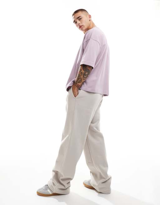 ASOS DESIGN - Oversized T-shirt van zware stof met opgerolde mouwen in roze, 3 van 4