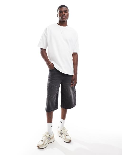 ASOS DESIGN - Oversized T-shirt van zware stof met print op de rug in wit, 4 van 4