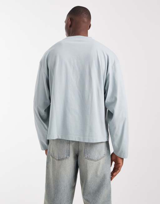 ASOS DESIGN - Oversized T-shirt van zware stof met rechte pasvorm in grijs, 3 van 5