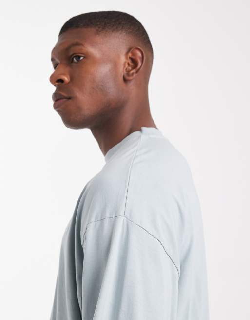 ASOS DESIGN - Oversized T-shirt van zware stof met rechte pasvorm in grijs, 4 van 5
