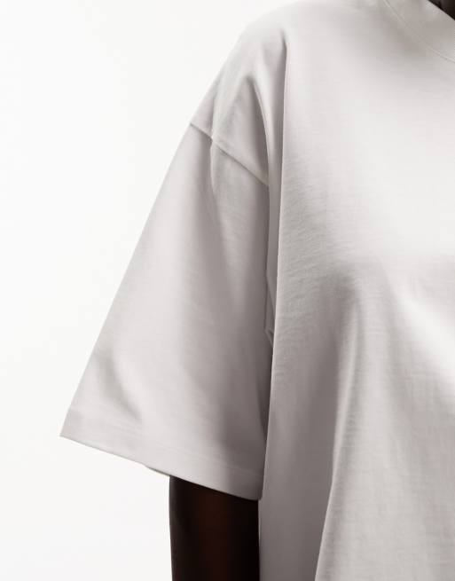 ASOS DESIGN - Oversized t-shirt van zware stof met zijsplitten in wit, 4 van 5