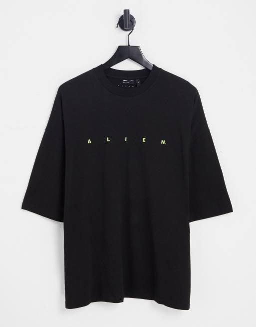 ASOS DESIGN oversized t-shirt with Alien print in black