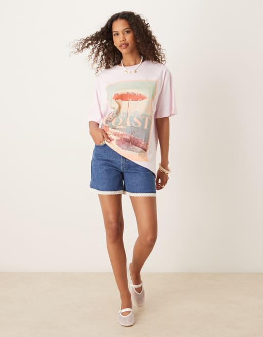 ASOS DESIGN oversized t-shirt with amalfi coast graphic in, 2 of 4