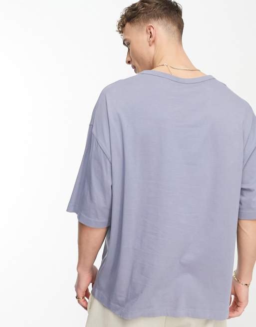 ASOS DESIGN oversized t-shirt with angel front print in blue | ASOS