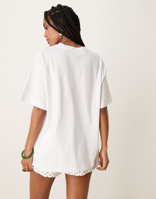 ASOS DESIGN oversized T-shirt with aperitivo drink graphic in white