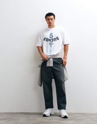 Asos Design Oversized T-shirt With Argentina Graphic In White