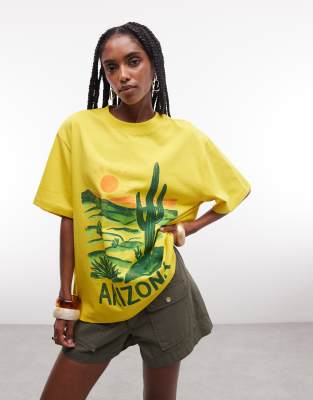 Asos Design Oversized T-shirt With Arizona Painting In Multi