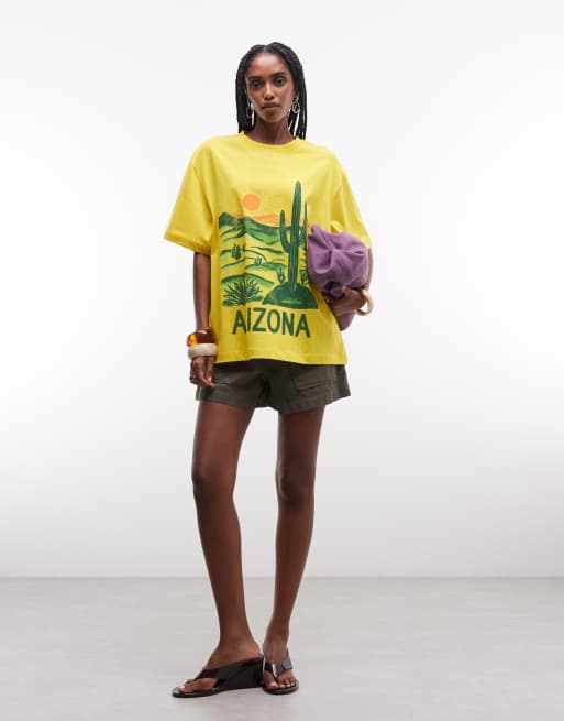 ASOS DESIGN oversized t-shirt with Arizona painting in yellow, 2 of 7