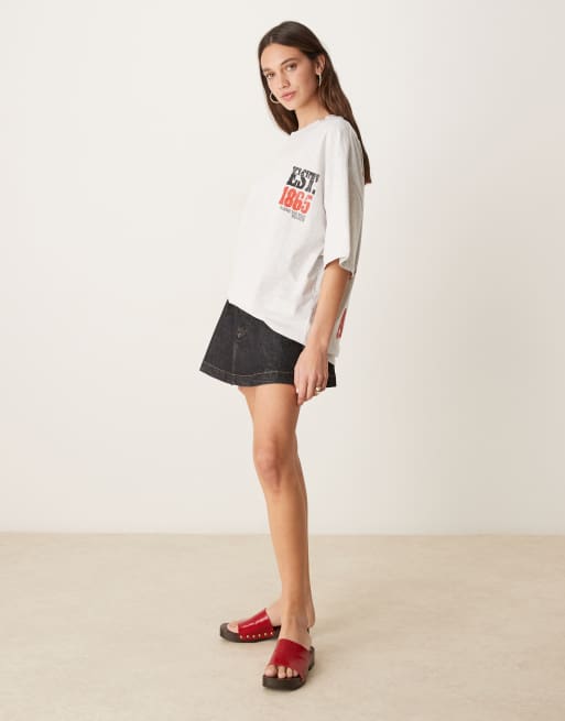 ASOS DESIGN oversized t-shirt with arizona rodeo graphic in heathered ice