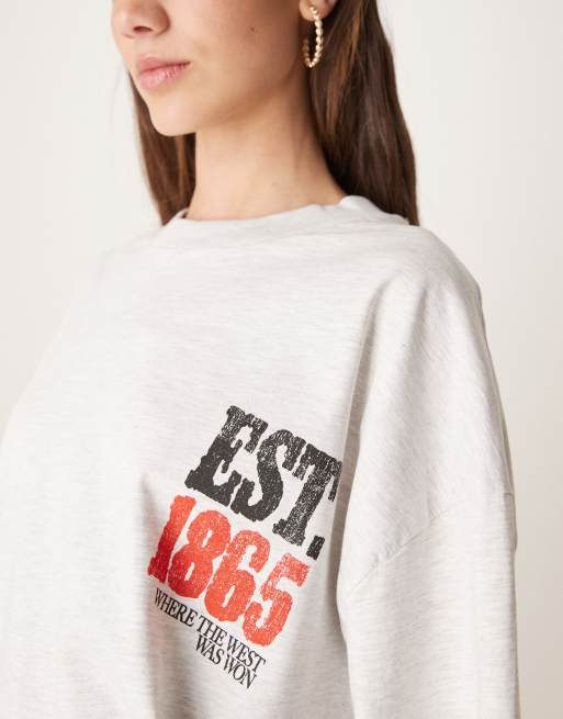ASOS DESIGN oversized t-shirt with arizona rodeo graphic in heathered ice