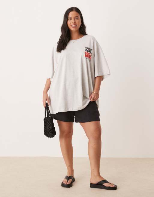 ASOS DESIGN oversized t-shirt with arizona rodeo graphic in heathered ice