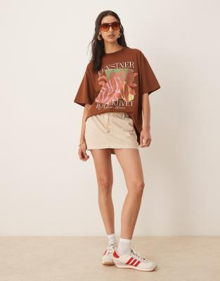 Asos Design Oversized T-shirt With Art Graphic