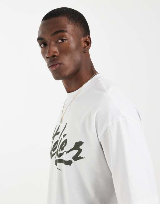 ASOS DESIGN oversized t-shirt with Atelier graphic in white , 4 of 5