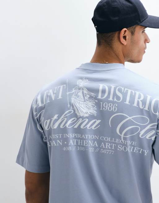 ASOS DESIGN oversized t-shirt with Athena graphic in blue, 3 of 5