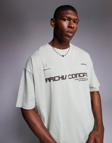 ASOS DESIGN oversized t-shirt with athletic graphic in taupe - view 1