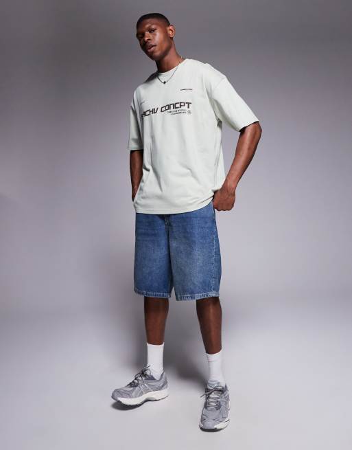 ASOS DESIGN oversized t-shirt with athletic graphic in taupe