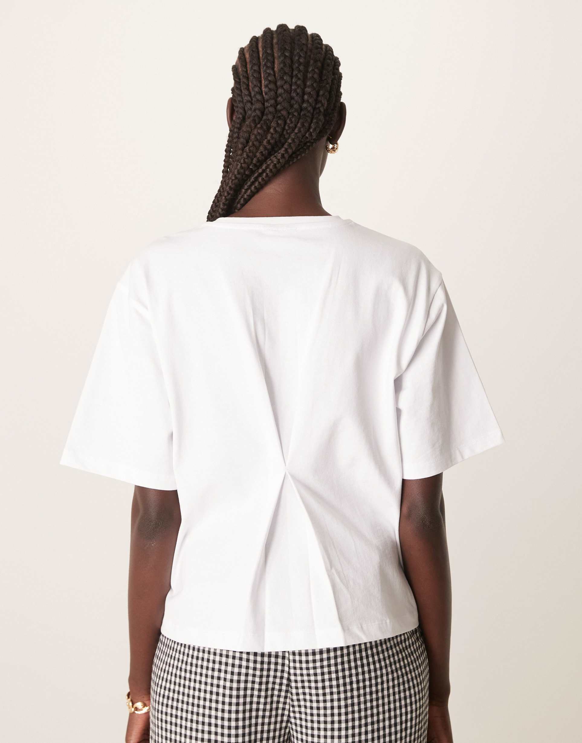 asos design oversized t shirt with back pleat detail in white