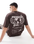 [ASOS DESIGN] ASOS DESIGN oversized t-shirt with back print in brown XL Seal brown