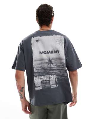Asos Design Oversized T-shirt With Back Print In Black