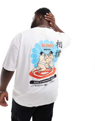 Asos Design Oversized T-shirt With Back Print In White