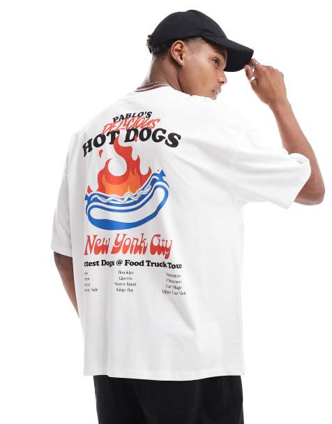 ASOS DESIGN oversized t-shirt with back print in white - view 1