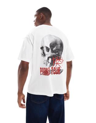ASOS DESIGN oversized t-shirt with back print in white - view 1
