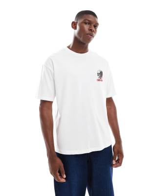 Asos Design Oversized T-shirt With Back Print In White