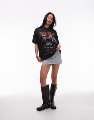 Asos Design Oversized T-shirt With Band Graphic In Black