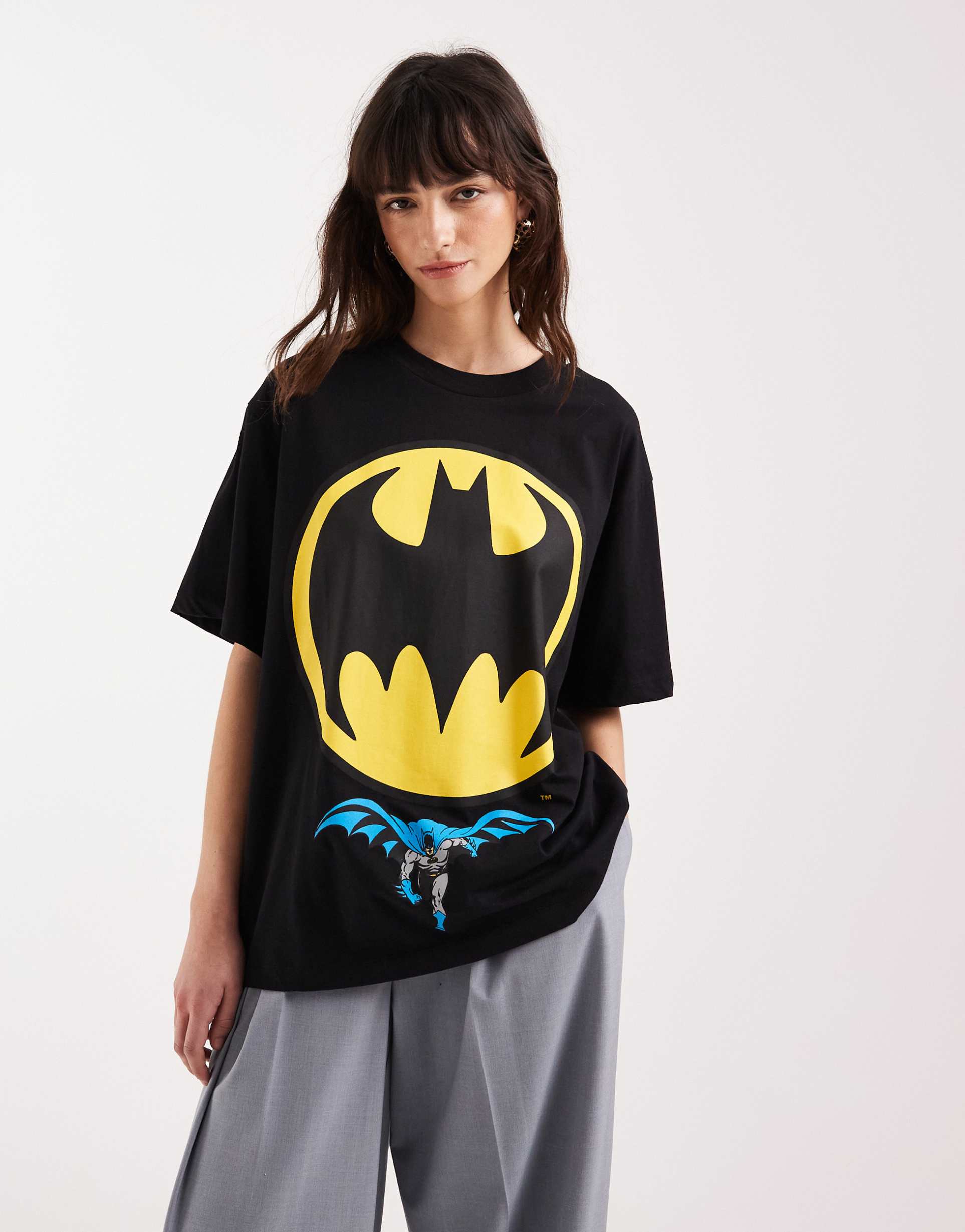 asos design oversized t-shirt with batman graphic in black