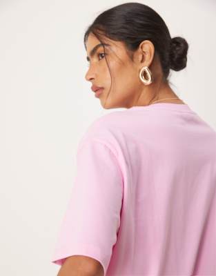 Asos Design Oversized T-shirt With Beach Shell Graphic In Pink