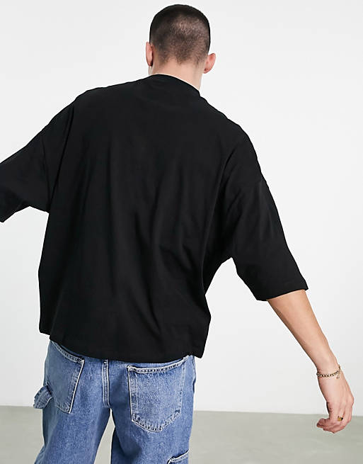 Men oversized t-shirt with Biggie Smalls front print in black 