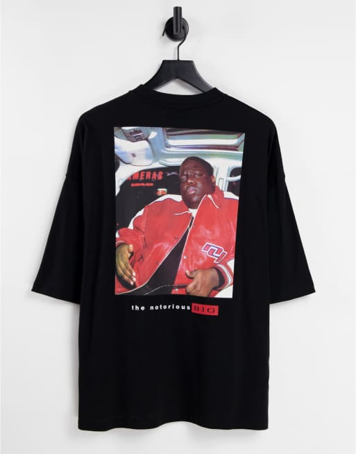 ASOS DESIGN oversized t-shirt with Biggie Smalls print in black | ASOS