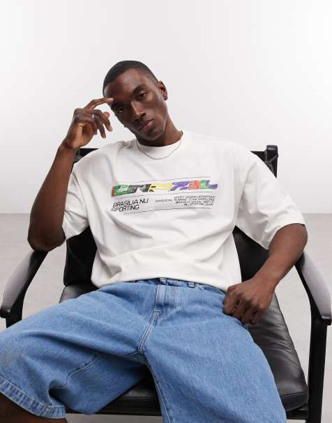 ASOS DESIGN oversized t-shirt with Brazil graphic in cream - view 1