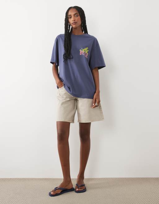 ASOS DESIGN oversized t-shirt with Brazil leopard graphic in blue, 2 of 4