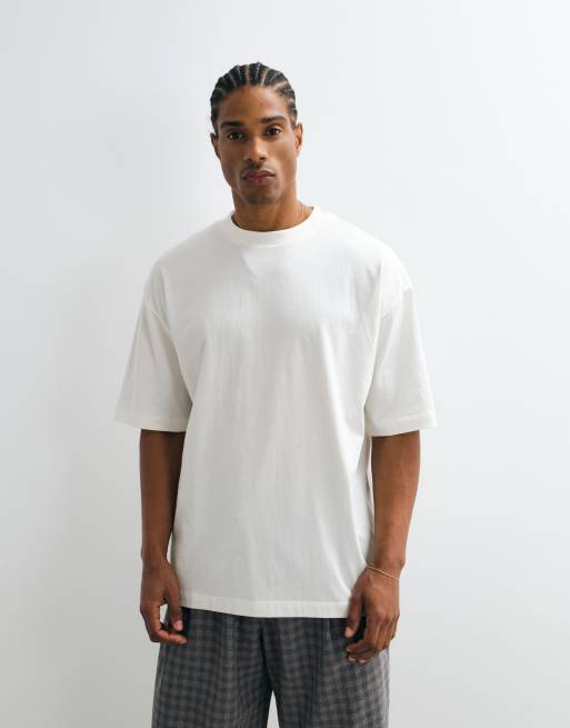 ASOS DESIGN oversized t-shirt with bubble text graphic in off white, 4 of 5